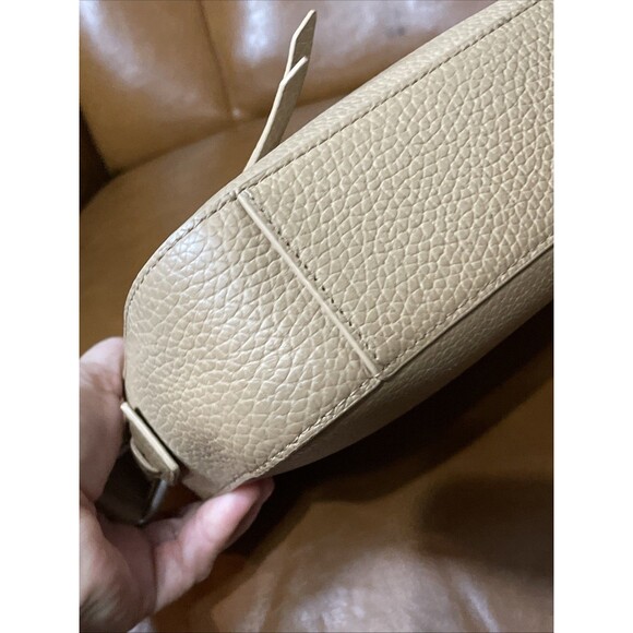 ALLSAINTS Captain Lea Square Crossbody Bag Tan Camel Pebbled Leather Camera - Picture 3 of 13